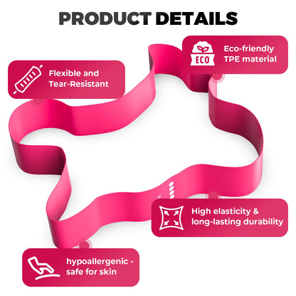 5 Levels TPE Resistance Bands Set – Fitness Exercise Bands for Home Workout, Yoga, Pilates, Physical Therapy, Strength Training