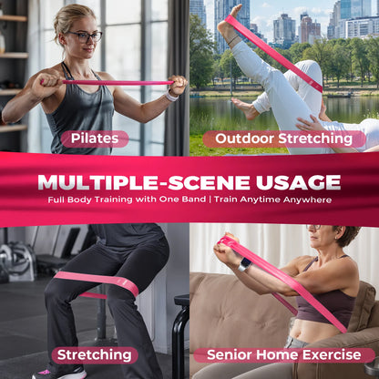 5 Levels TPE Resistance Bands Set – Fitness Exercise Bands for Home Workout, Yoga, Pilates, Physical Therapy, Strength Training