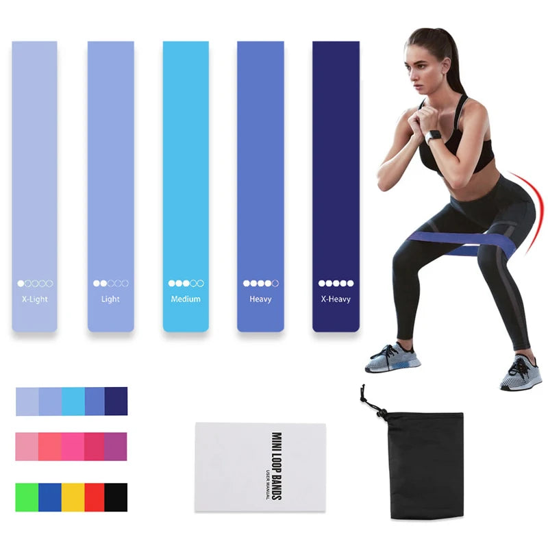 5 Levels TPE Resistance Bands Set – Fitness Exercise Bands for Home Workout, Yoga, Pilates, Physical Therapy, Strength Training